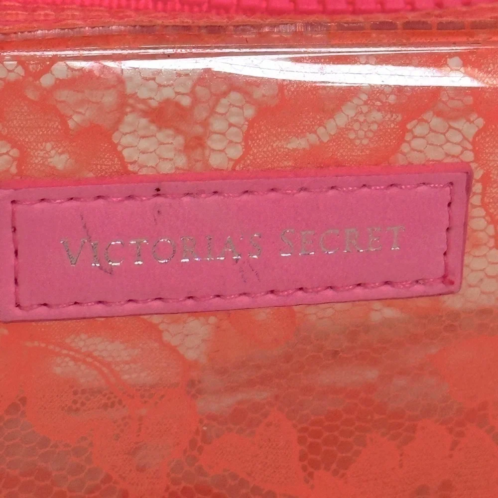 Jelly Lace Small Cosmetics Bag Victoria’s Secret peach color